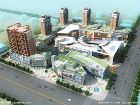 某建材市场商业区规划瞰图MAX加MAP