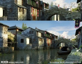古镇周庄 照片级效果