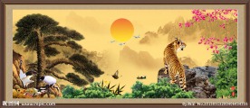 老虎 国画 国画风景