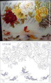 富贵有余 牡丹 鱼