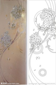 小花 欧式花 线条图