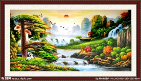 黄山迎客松 迎客松 油画