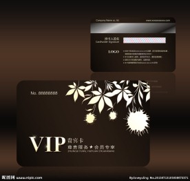 黑色花纹会员卡