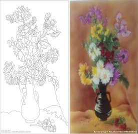 小花 浮雕花 花瓶