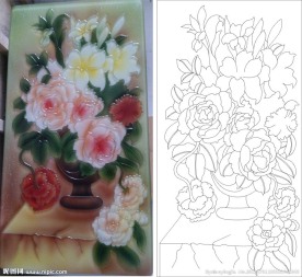 小花 浮雕花 花瓶