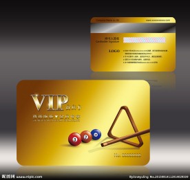 金色高档桌球会员卡