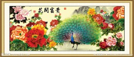 孔雀牡丹图