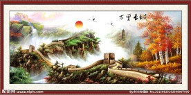 油画 长城
