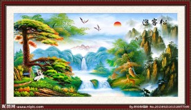 迎客松油画装饰