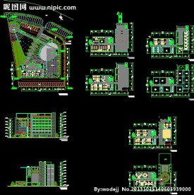 文化馆总平布置及各设