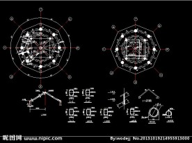 景观亭施工尺寸详图