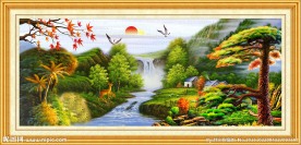 迎客松油画装饰