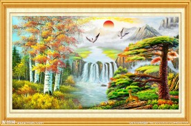 迎客松油画装饰