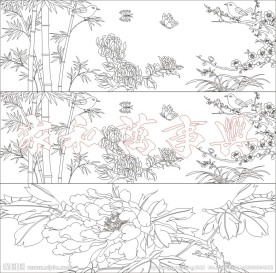 艺术玻璃 四君子