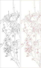 岁寒三成 竹子梅花