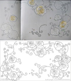 欧式花 线条图 玫瑰