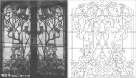 欧式花 线条图 帝凡