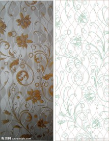 线条图 欧式花 金色