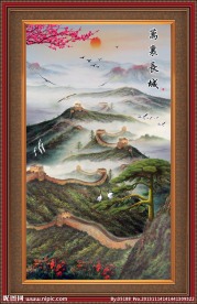 油画 长城