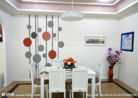 圆圈餐厅背景墙