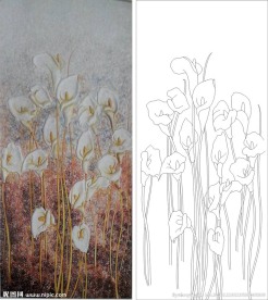 马蹄莲 百合花 抽象