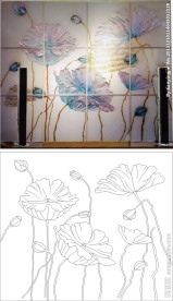 荷花 线条图 抽象图