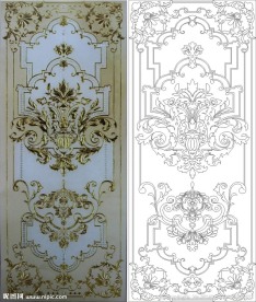 欧式花 线条图 金色