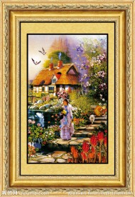 花园水景影壁画