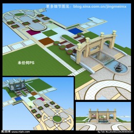 欧式大门休闲广场