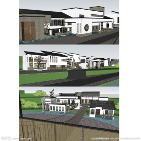 中式会所建筑模型