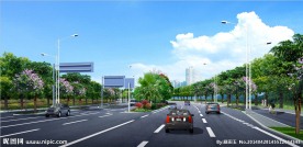 六车道马路绿化效果图