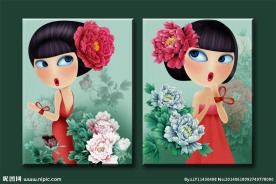 无框画 人物 美女