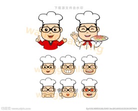 可爱厨师卡通造型矢量