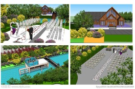 河岸景观sketchup表现