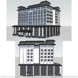 新中式建筑SU模型