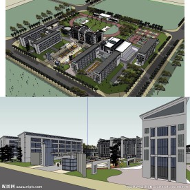 中式中学校园方案SU设