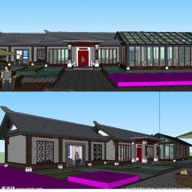 中式小型咖啡屋建筑设