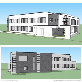 中式会所建筑SU模型