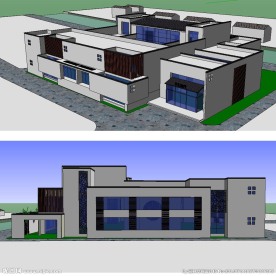 中式会所建筑SU模型