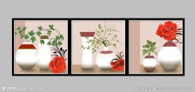 花瓶花卉水晶冰晶画