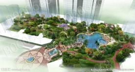 小区园林设计鸟瞰图