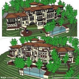 山地会所草图大师SU模