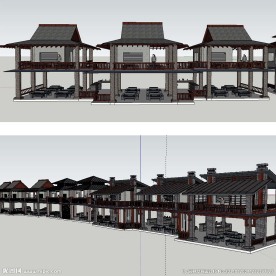 中式旅游建筑草图大师