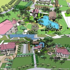 草图大师su度假村休闲