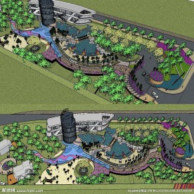 草图大师su小公园景观