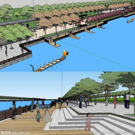 草图大师su滨湖公园景