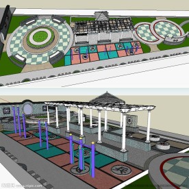 草图大师su休闲广场景