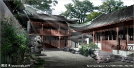 古典园林景观效果图