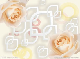 玫瑰花立体壁画图案