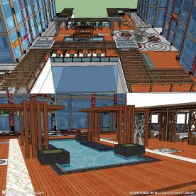 现代屋顶花园草图大师